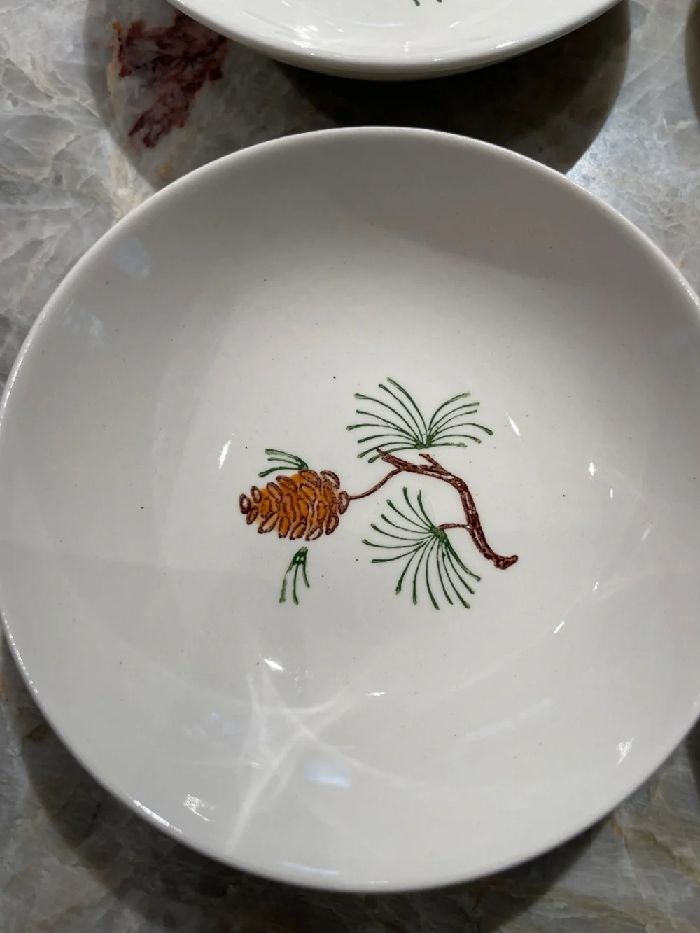 Stetson Marcrest~Vintage Misty Pine ovenproof hand painted underglaze bowls